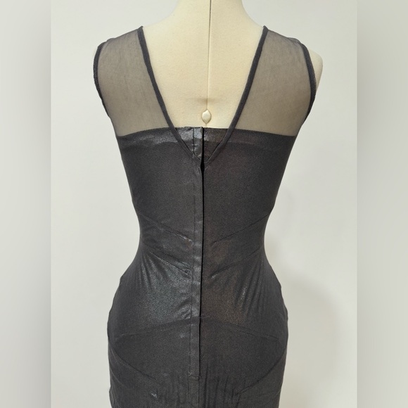 KIM DOLCE and GABBANA Long foiled jersey and tulle midi dress - Picture 9 of 14